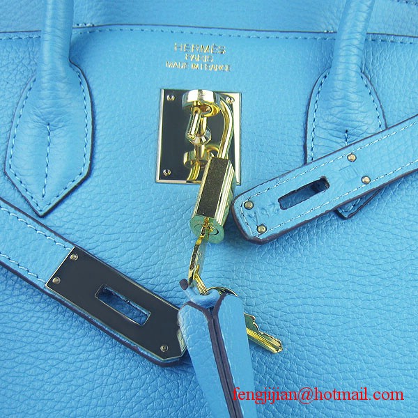 Hermes Birkin 30cm Togo Leather Bag Light Blue 6088 Hermes Birkin 30cm Togo Leather Bag Light Blue 6088
